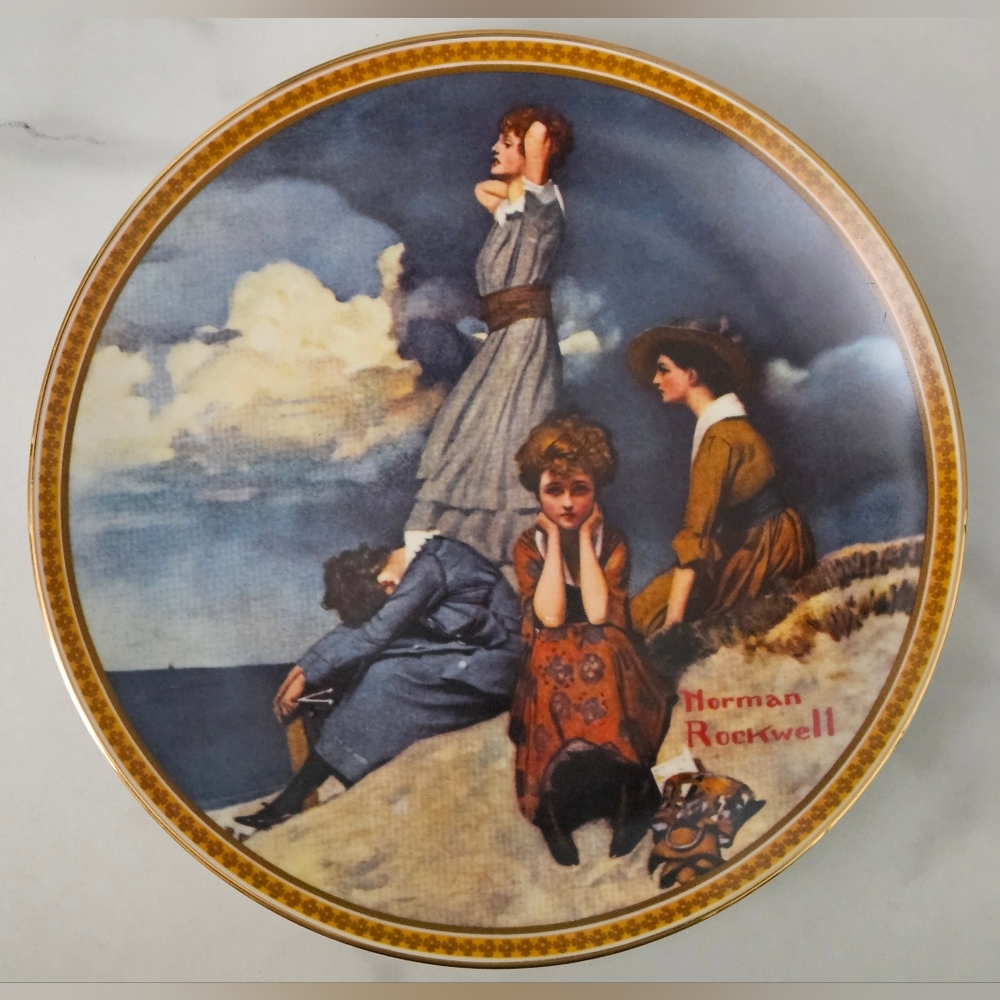 Norman Rockwell "Waiting On The Shore" Vintage Collector Plate 7780 W
